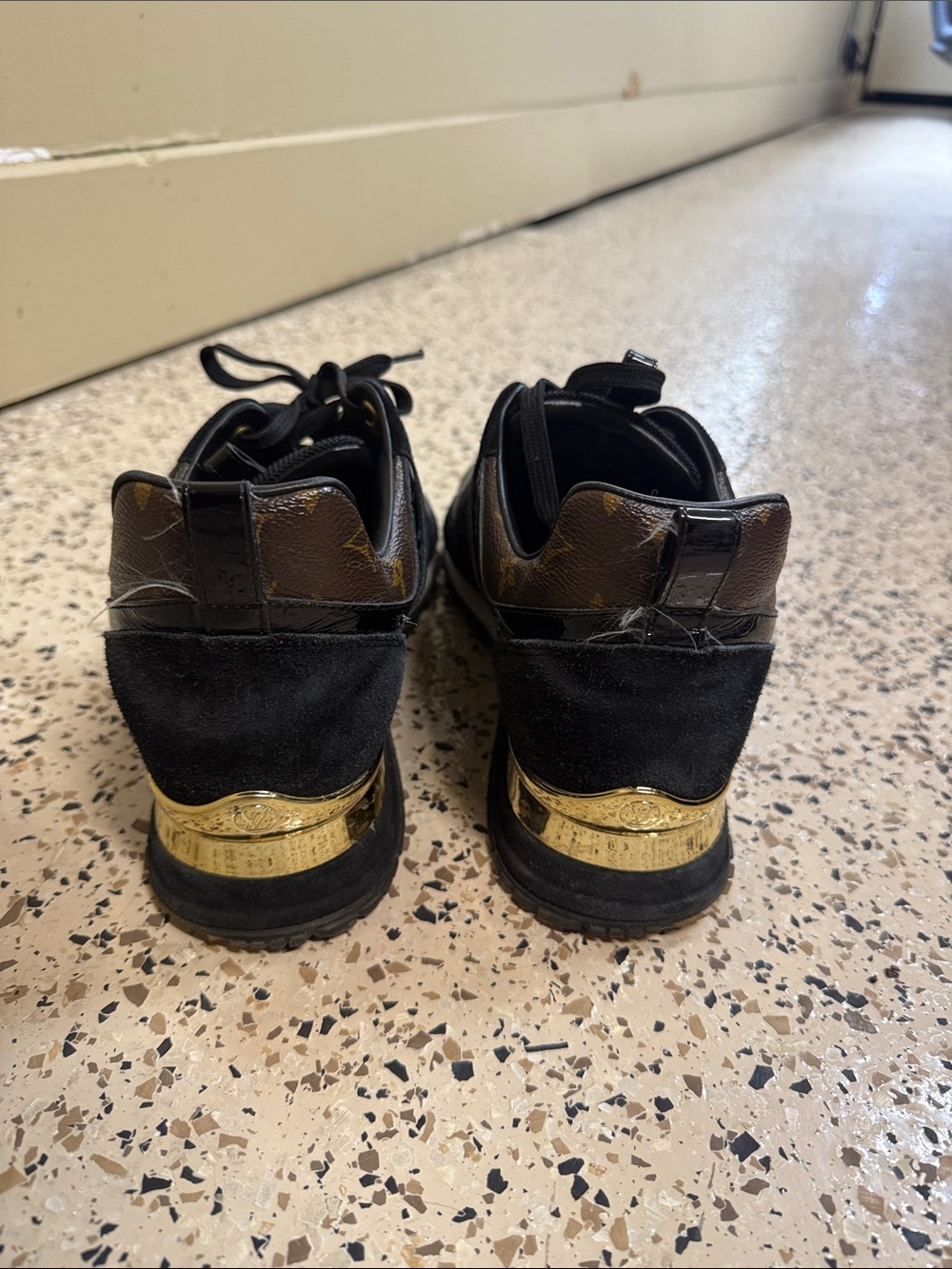 Black Louis Vuitton Monogram Accent Women’s Sneakers - Picture 4 of 9